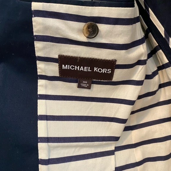 Michael Kors 38R Navy Cotton Blazer Sport Coat Jacket - Picture 2 of 2